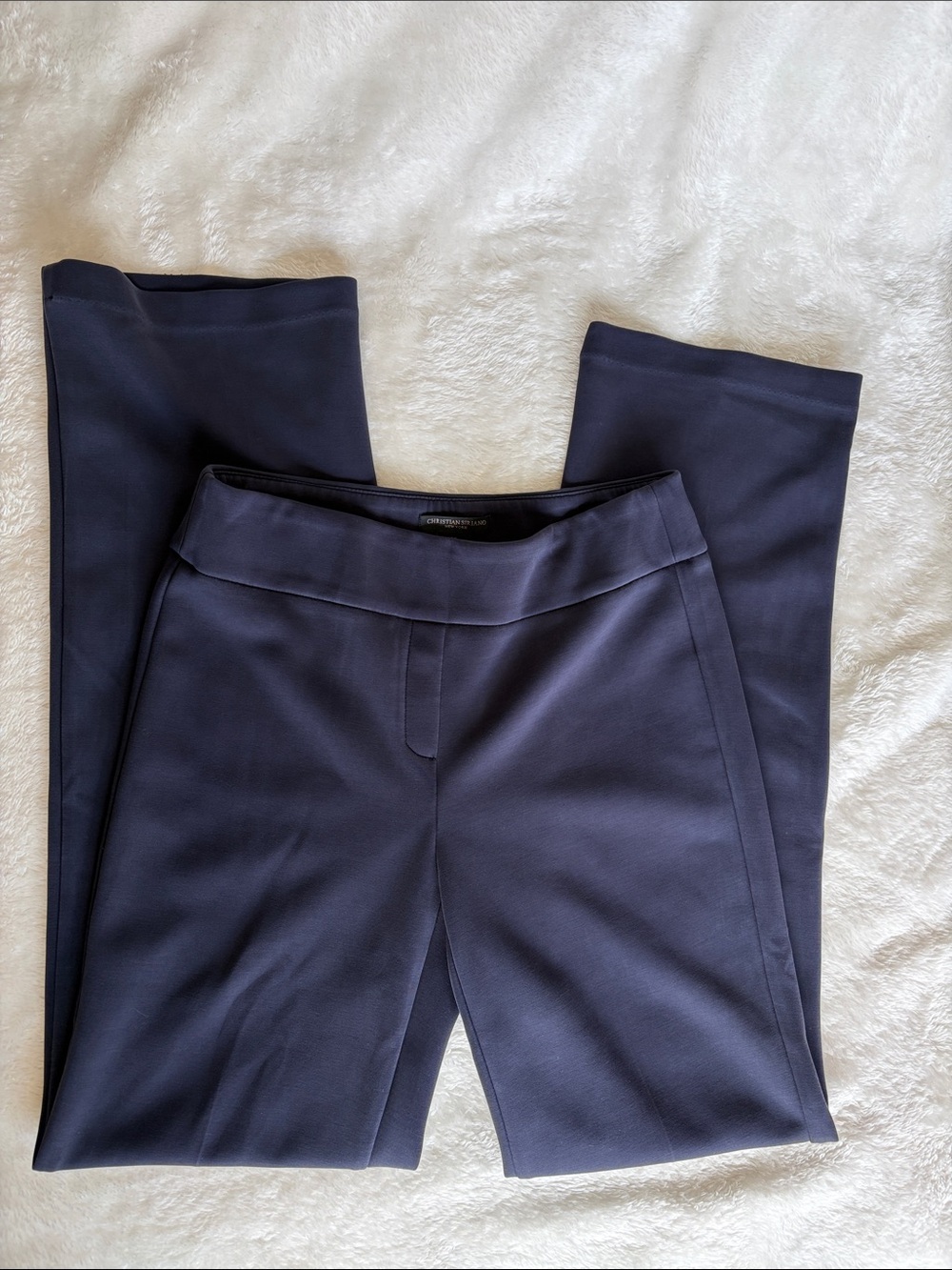 Christian Siriano Straight-Leg Pants | Navy | Size Small
